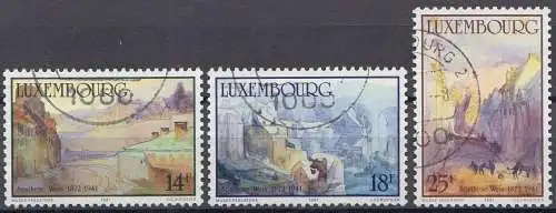 Luxemburg Mi.Nr. 1264-1266, 50. Todestag von Sosthène Weis, Gemälde (3 Werte)