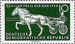 D,DDR Mi.Nr. 641 Großer Preis der DDR, Traber mit Sulky (10)