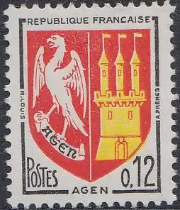Frankreich MiNr. 1472 Freim.Stadtwappen Agen (0,12)