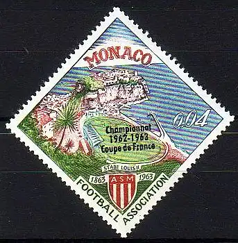 Monaco Mi.Nr. 747 Fußball, Stadion Louis II, Emblem AS Monaco (0,04)