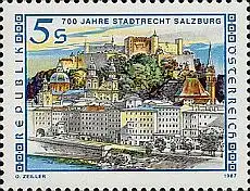 Österreich Mi.Nr. 1879 700 J. Stadtrecht Salzburg, Stadtansicht (5)