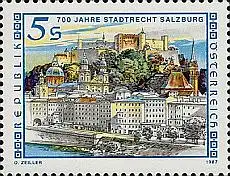 Österreich Mi.Nr. 1879 700 J. Stadtrecht Salzburg, Stadtansicht (5)