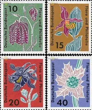 D,Bund Mi.Nr. 392-395 Flora und Philatelie (4 Werte)