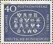 D,Bund Mi.Nr. 398 Postkonferenz Paris 1863, Wappen der 18 Länder (40)