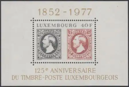 Luxemburg Mi.Nr. Block 10 125Jahre Luxemburger Briefmarken