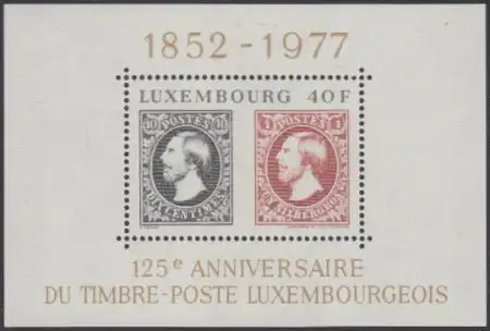 Luxemburg Mi.Nr. Block 10 125Jahre Luxemburger Briefmarken