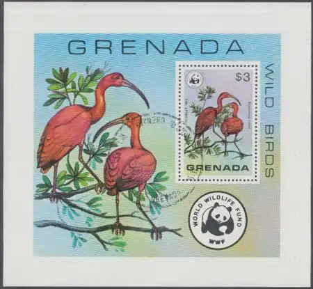 Grenada Mi.Nr. Block 70 Weltweiter Naturschutz, Vögel, Sichler