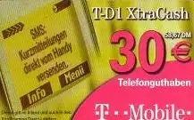 Handykarte T Mobile, XtraCash "SMS...", 30 € / 58,67 DM