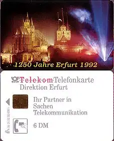 Telefonkarte A 06 05.92 1250 Jahre Erfurt, DD 3206