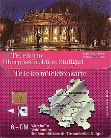 Telefonkarte A 08 05.92 OPD Stuttgart, Staatstheater, DD 1209 neue Nr.