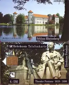 Telefonkarte A 11 06.92 OPD Potsdam, Fontane, Schloß Rheinsberg, DD 2208 Comp.Nr