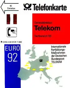 Telefonkarte A 02 01.91 Euro '92, DD 2102, Aufl. 7000
