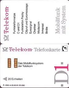 Telefonkarte A 05 03.91 Mobilfunk D 1, DD 2102, Aufl. 23000