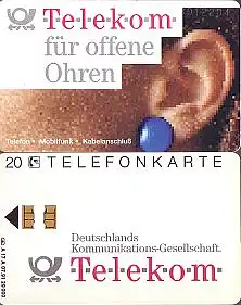 Telefonkarte A 17 A 07.91 Telekom für offene Ohren, DD 1108, Aufl. 29000