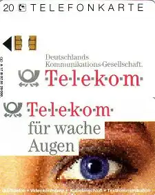 Telefonkarte A 17B 07.91wache Augen,DD1108Aufl.29000(1 Kratzer auf Vorderseite)