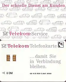 Telefonkarte A 23 08.91 Der schnelle Dienst ..., 1. Aufl., DD 1109, Aufl. 14000