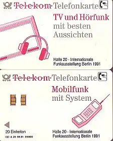 Telefonkarte A 25 08.91 Funkausst. Berlin 1991, 1. Aufl., DD 1107, Aufl. 29000