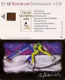 Telefonkarte A 41 B 12.91 Team Olympia-Eisläufer, 1. Aufl., DD 3112, Aufl. 13000