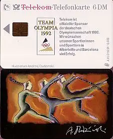 Telefonkarte A 41 D 12.91 Team Olympia - Turner, 1. Aufl., DD 3112, Aufl. 13000
