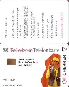 Telefonkarte A 50 12.91 Chekker, DD 2203, Aufl. 60000