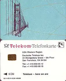Telefonkarte A 52 H 12.91 Telekom USA Western Region, DD 1209, Aufl. 49000