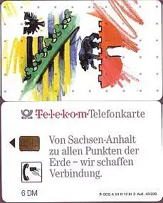 Telefonkarte A 53 D 12.91 Sachsen-Anhalt, 2. Aufl., DD 2204, Aufl. 40000