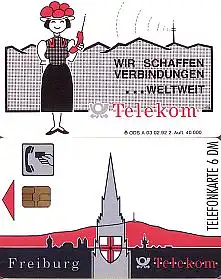 Telefonkarte A 03 02.92 Telekom Freiburg, 1. Aufl., DD 2201, Aufl. 20000