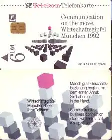 Telefonkarte A 09 09.92 Wirtschaftsgipfel München, DD 1206, Aufl. 52000