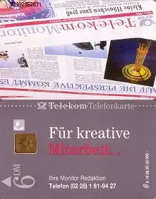 Telefonkarte A 10 06.92 Für kreative Mitarbeit..., DD 3209, Aufl. 50000