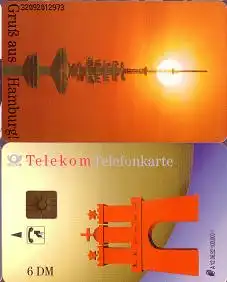 Telefonkarte A 12 06.92 Gruß aus Hamburg, DD 3208, Aufl. 100000