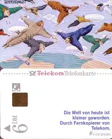 Telefonkarte A 13 07.92 Fernkopierer v. Telekom, Kennung unten,DD3209,Aufl.50000