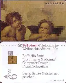 Telefonkarte A 32 11.92 Weihnachten 1992 DD 4211, Aufl. 70000