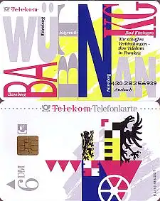 Telefonkarte A 01 01.93 Telekom in Franken, kleine Nr., DD 4301, Aufl. 84000