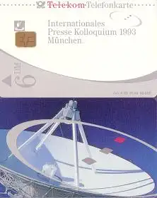 Telefonkarte A 08 08.93 Satelitenschüssel, DD 1301, Aufl. 45000
