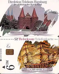 Telefonkarte A 22 07.94 Telekom Hamburg- Bezirk Nord, DD 5408, Aufl. 80000