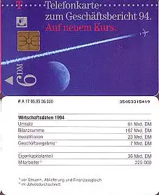 Telefonkarte A 17 05.95 Geschäftsbericht 1994 DD 3505, Aufl. 26000