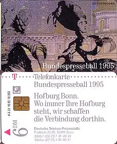 Telefonkarte A 31 10.95 Bundespresseball 1995 DD 3510, Aufl. 18000