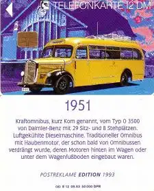 Telefonkarte E 12 09.93 Kraftomnibus 1951 Daimler Benz O 3500