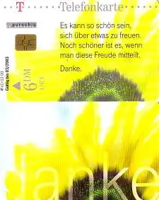 Telefonkarte KD 03 00 Danke - Sonnenblume