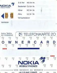 Telefonkarte K 651 01.92 Nokia Mobile Phones