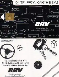 Telefonkarte K 142 A 08.92 Bundesverband Autovermieter, Autovermieter anrufen