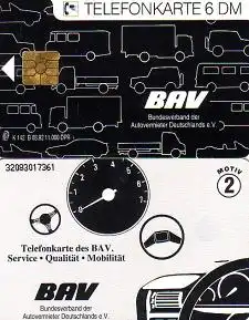Telefonkarte K 142 B 08.92 Bundesverband Autovermieter, Service Qualität Mobil.