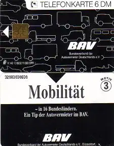 Telefonkarte K 142 C 08.92 Bundesverband Autovermieter, Mobilität in 16 Ländern