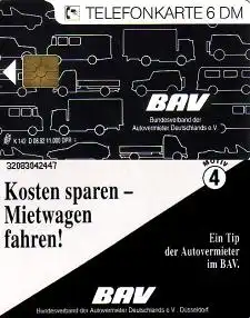 Telefonkarte K 142 D 08.92 Bundesverband Autovermieter, Mietwagen fahren