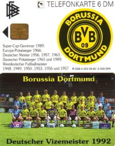 Telefonkarte K 253 09.92 Borussia Dortmund