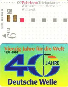 Telefonkarte K 932 03.93 40 Jahre Deutsche Welle