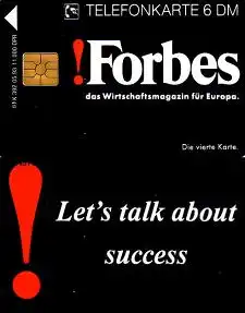Telefonkarte K 392 05.93 Forbes - Let's talk about success, Aufl. 11.000