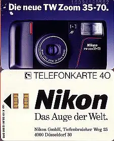 Telefonkarte K 101 08.90, Nikon, Aufl. 12000