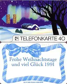 Telefonkarte K 200 12.90, Frohe Weihnachten, Aufl. 11000