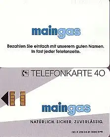 Telefonkarte K 259 03.91, Maingas, Aufl. 3000
